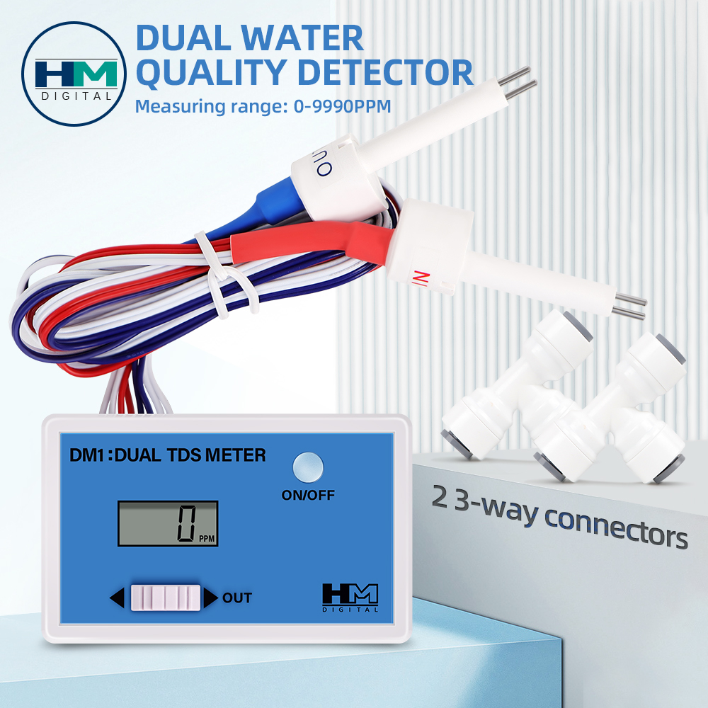 Ec Meter Digital - デジタル水質テスター,デュアルTDSメーター,水族館プールアクセサリー,オンラインpHメーター,dm1,dm2,0-9990ppm/us